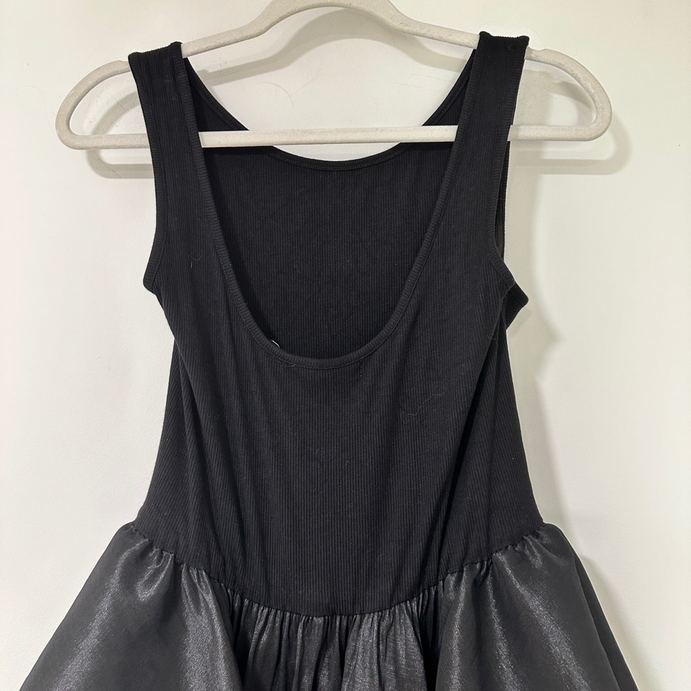 Lola Grace Black Bubble Hem Mini Dress Women Large Ribbed Knit Party Scoop Back - Picture 5 of 9